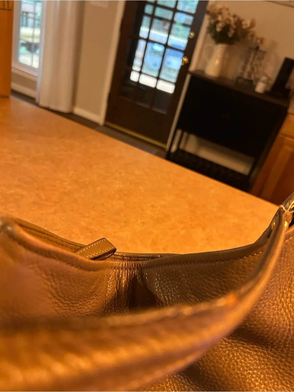 Coach Pebbled Leather Shoulder Hobo in Dark Brown with Gold Hardware